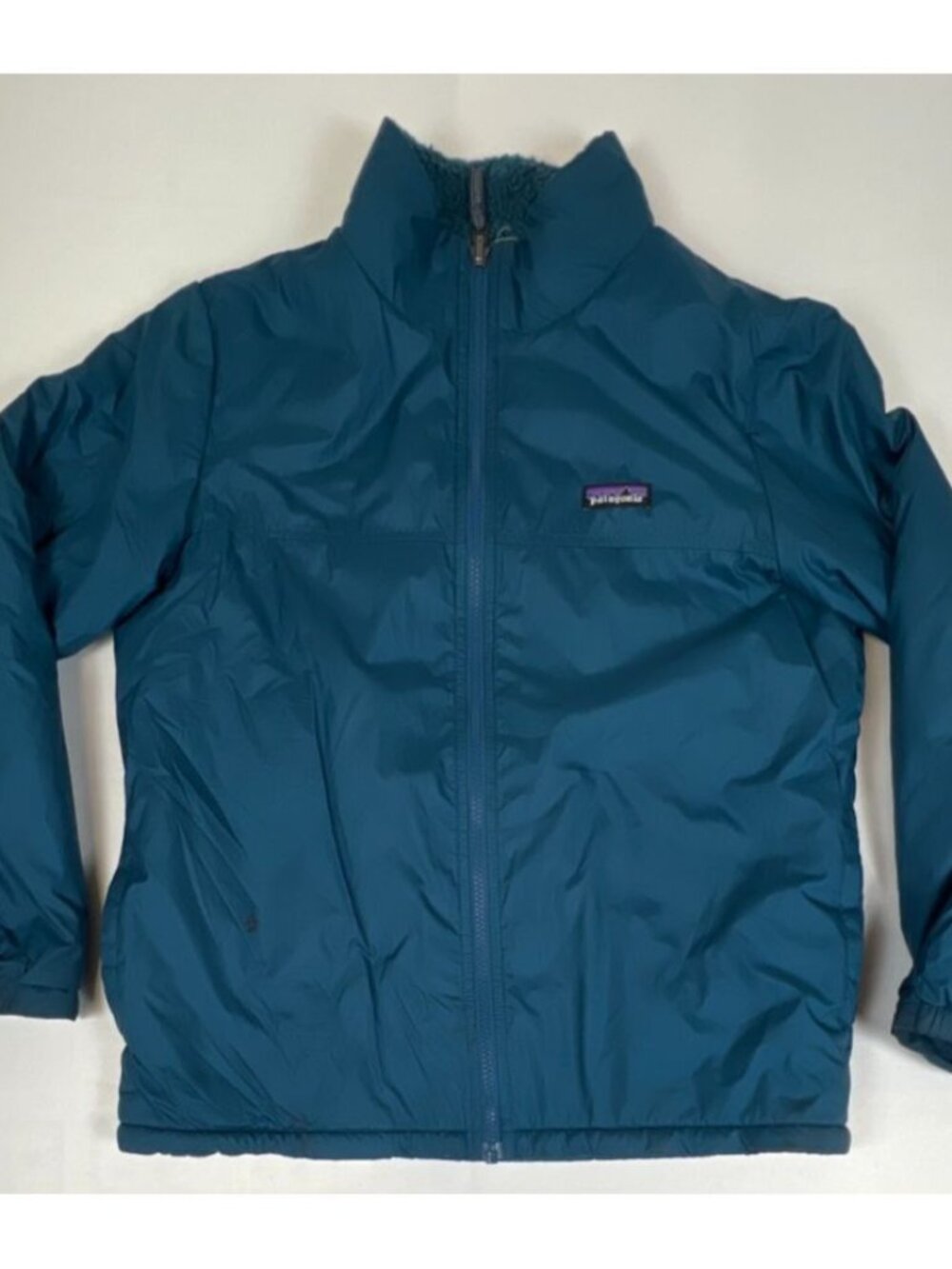 Patagonia Kids 4-in-1 Everyday Jacket XL 14 Crater Blue Detachable Fleece 68035